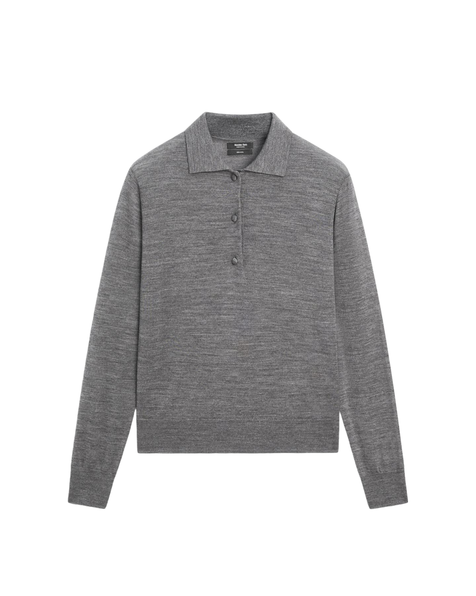 Wool Knit Polo Sweater