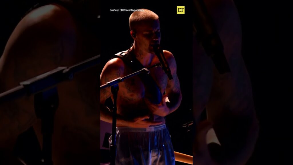 #justinbieber performed “YUKON" at the #GRAMMYs and proud wife #haileybieber was all smiles.