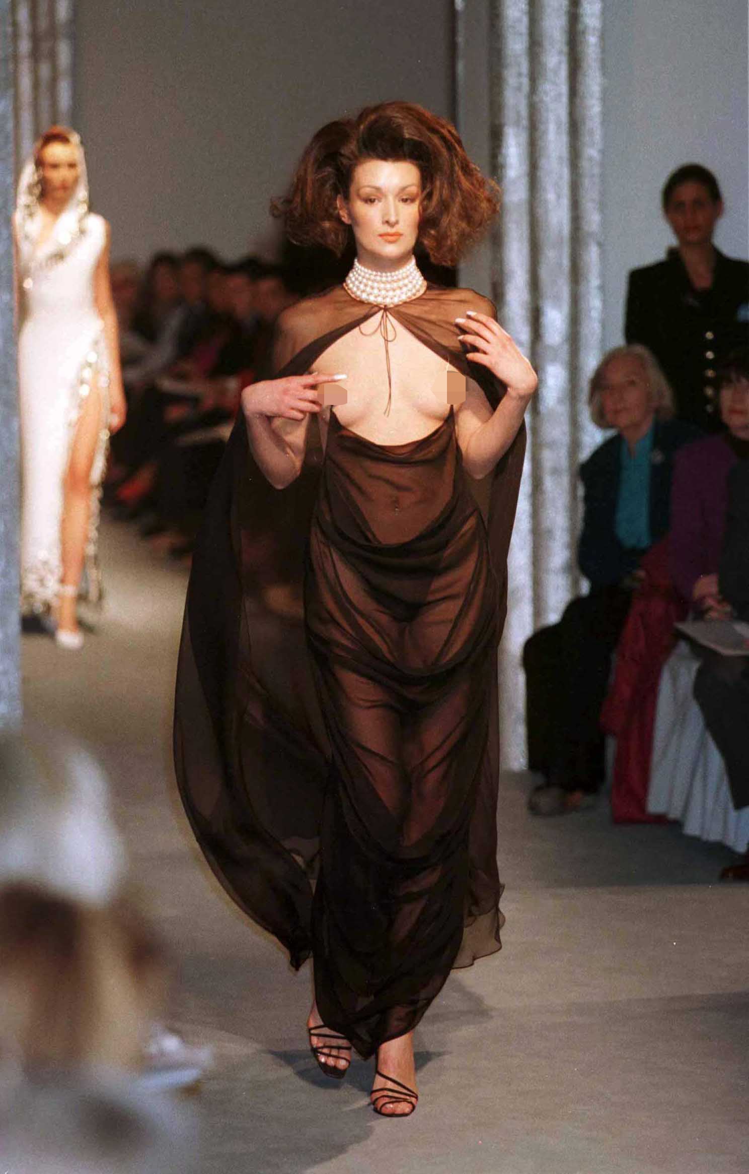 Belgian model Erica Vanbriel said it was ‘nerve-wracking’ modelling the dress on the runway