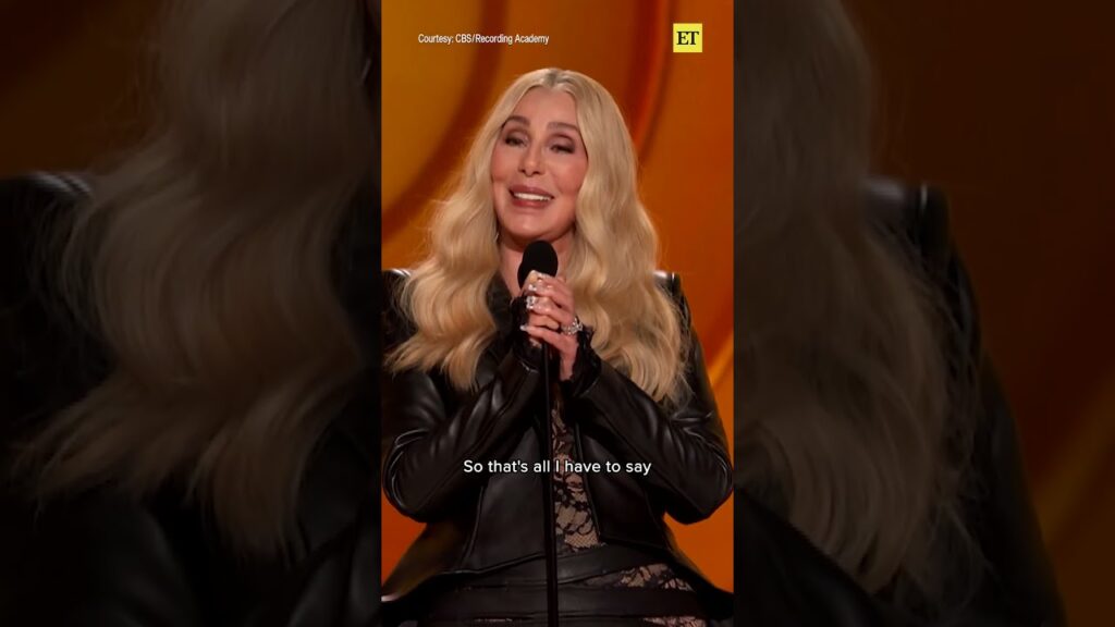 #cher accepted her Lifetime Achievement Award with an uplifting message at the #GRAMMYs.