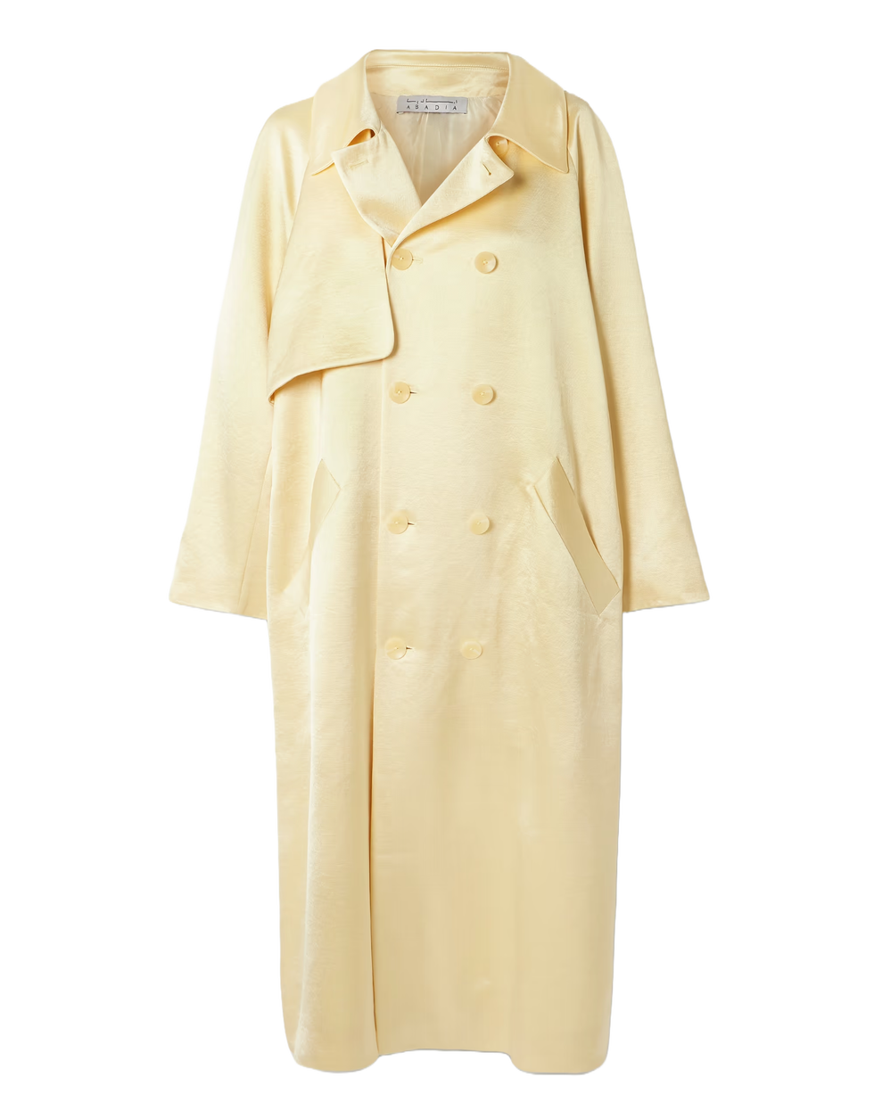 Double-Breasted Satin Trench
