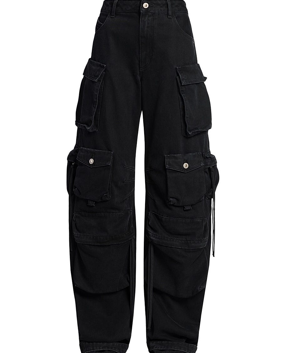 Cotton Wide-Leg Cargo Pants 