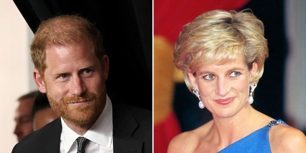 Prince Harry displays image of Princess Diana in his home office