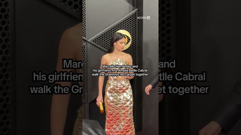 SNL's Marcello Hernández & Girlfriend Ana Amelia Batlle Cabral Walk Grammys Red Carpet Together