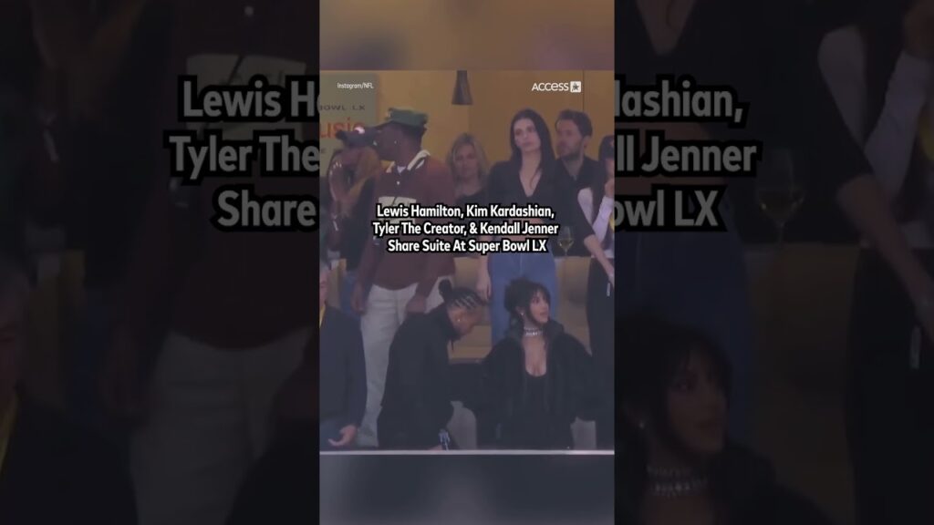 Lewis Hamilton, Kim Kardashian, Tyler The Creator, & Kendall Jenner Share Suite At Super Bowl LX