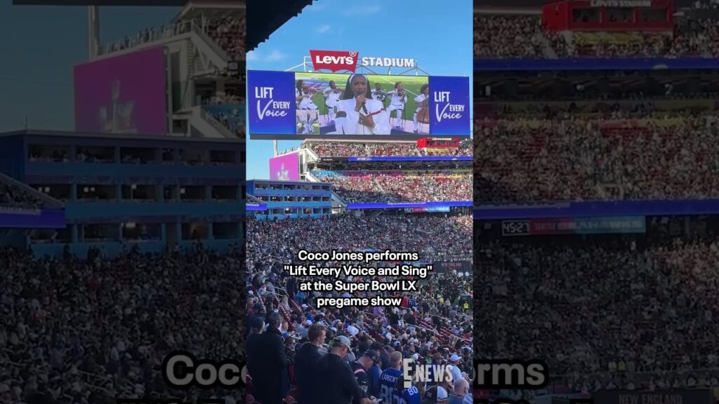 Coco Jones performs "Lift Every Voice and Sing" at the Super Bowl LX pregame show. ❤️