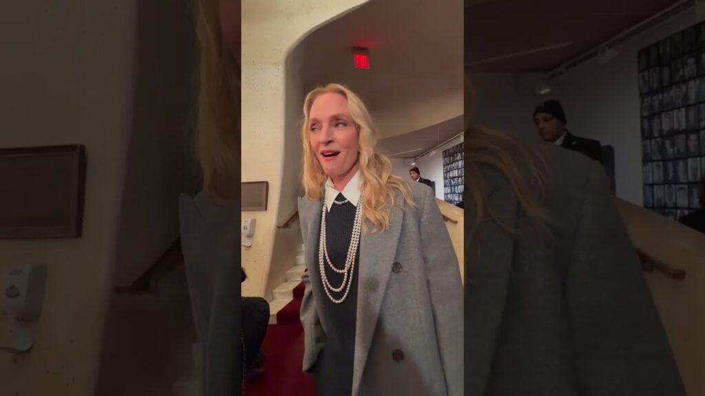 We asked Uma Thurman how she can possibly be aging backwards ☺️ #shorts We asked Uma Thurman how she can possibly be aging backwards ☺️ #shorts