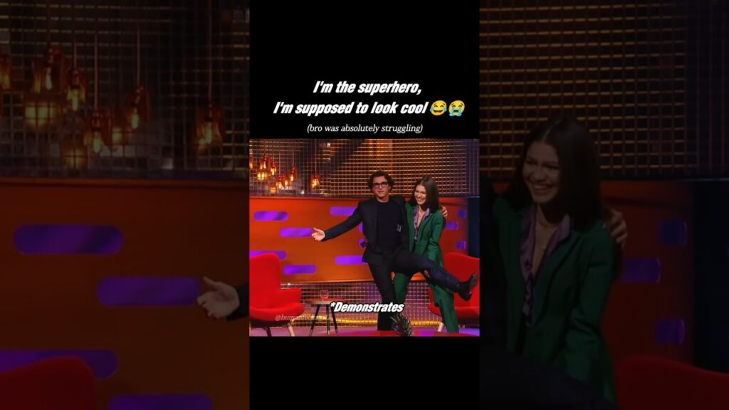 Tom was struggling with the height difference 😭 #zendaya #tomholland #funny #edit #shorts