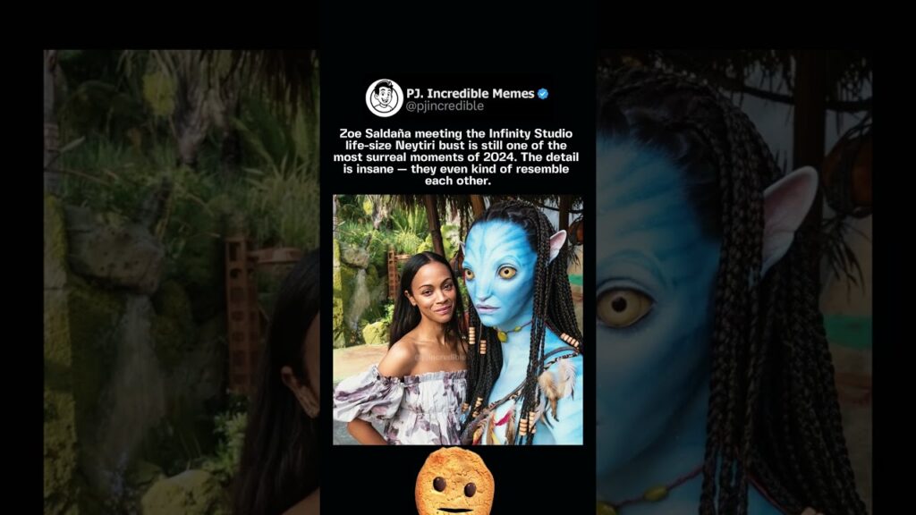 Zoe Saldaña meeting the Infinity Studio life-size Neytiri bust is still one of the most surreal Zoe Saldaña meeting the Infinity Studio life-size Neytiri bust is still one of the most surreal