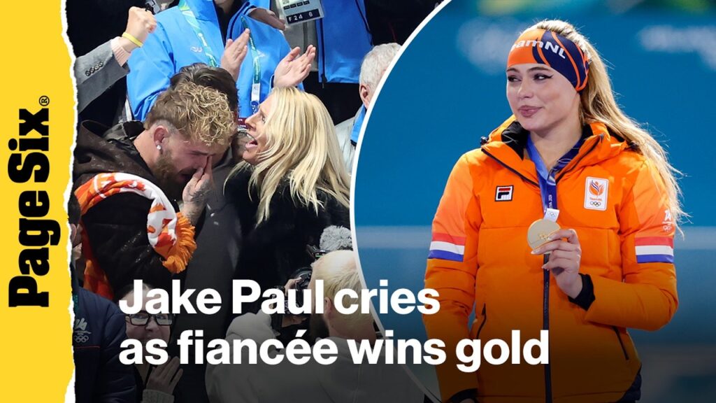 Jake Paul cries as fiancée Jutta Leerdam breaks Olympic record to win gold