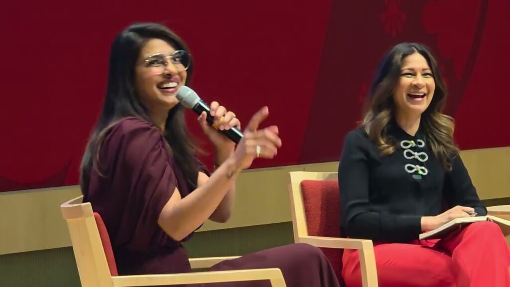 Priyanka Chopra inspiring fireside chat with Anjula Acharia at Harvard Feb 16,2026.