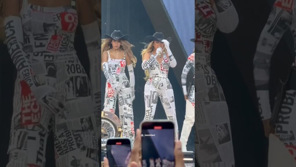YES GIRLS! Blue Ivy & Beyonce performs “Formation” at Cowboy Carter Tour #beyonce #blueivy #show