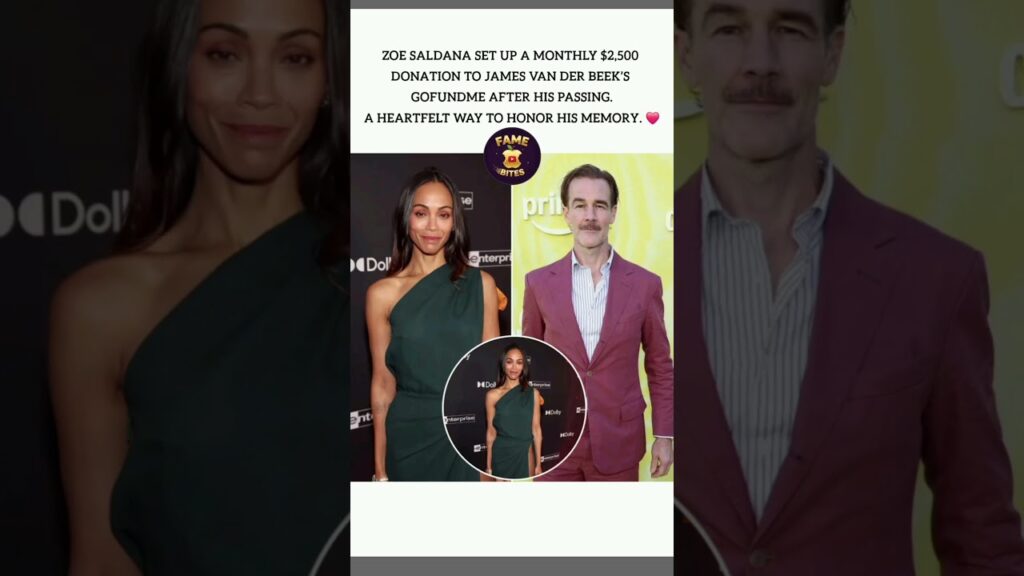 Zoe Saldana donates monthly to honor James Van Der Beek🕊️❤#ZoeSaldana #Tribute #Generosity #Kindness