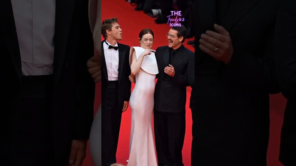 Emma Stone gets attacked by bee at Cannes. 😄 #emmastone #pedropascal