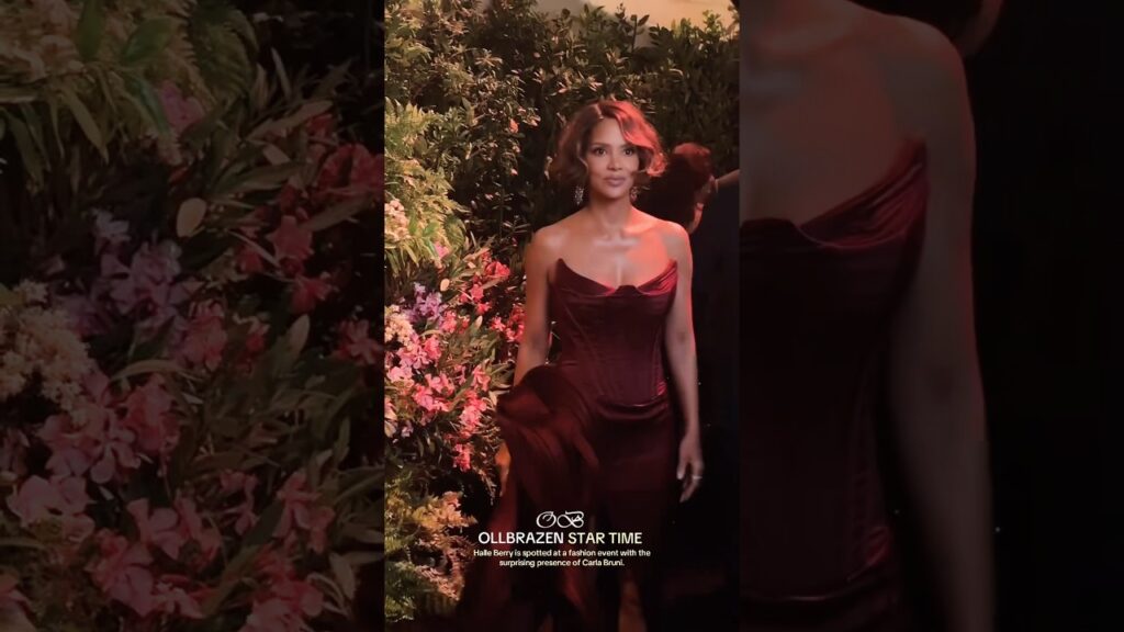 Halle Berry is spotted at a fashion event with the surprising presence of Carla Bruni. #HalleBerry