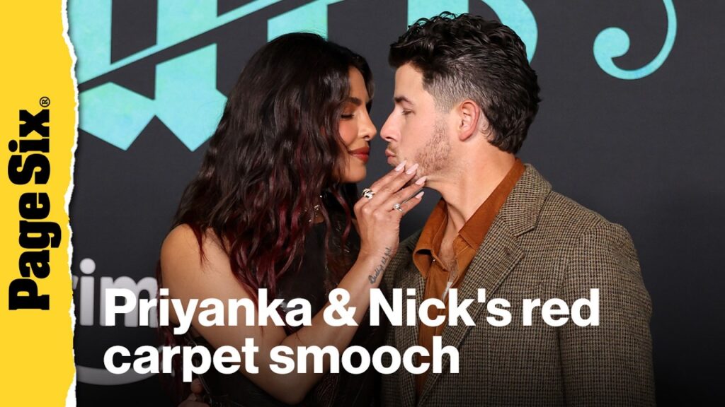 Priyanka Chopra and Nick Jonas share a quick smooch at 'The Bluff' premiere