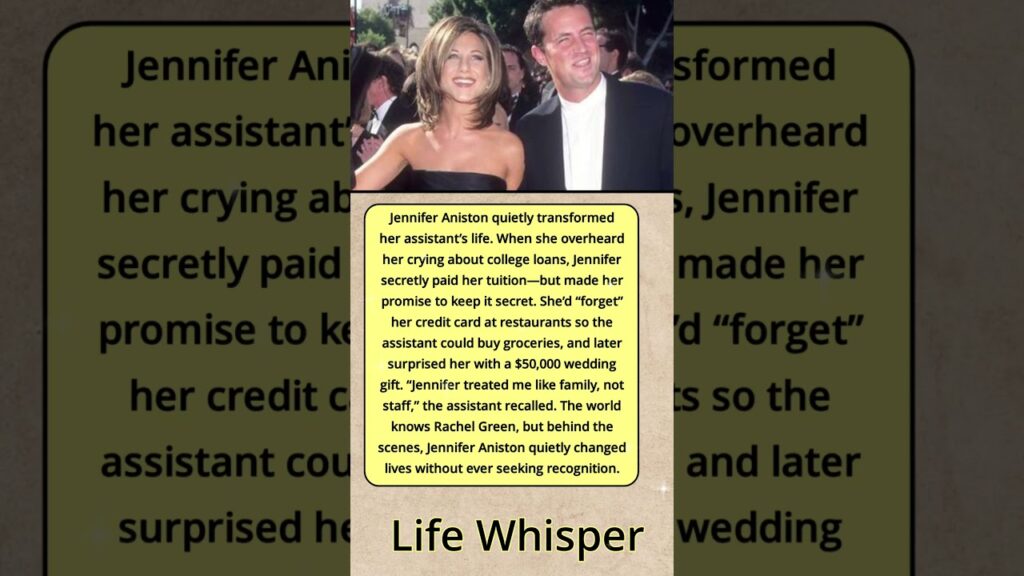 Jennifer Aniston Quietly Paid Her Assistant’s Tuition and Changed Her Life Forever ❤️ Jennifer Aniston Quietly Paid Her Assistant’s Tuition and Changed Her Life Forever ❤️