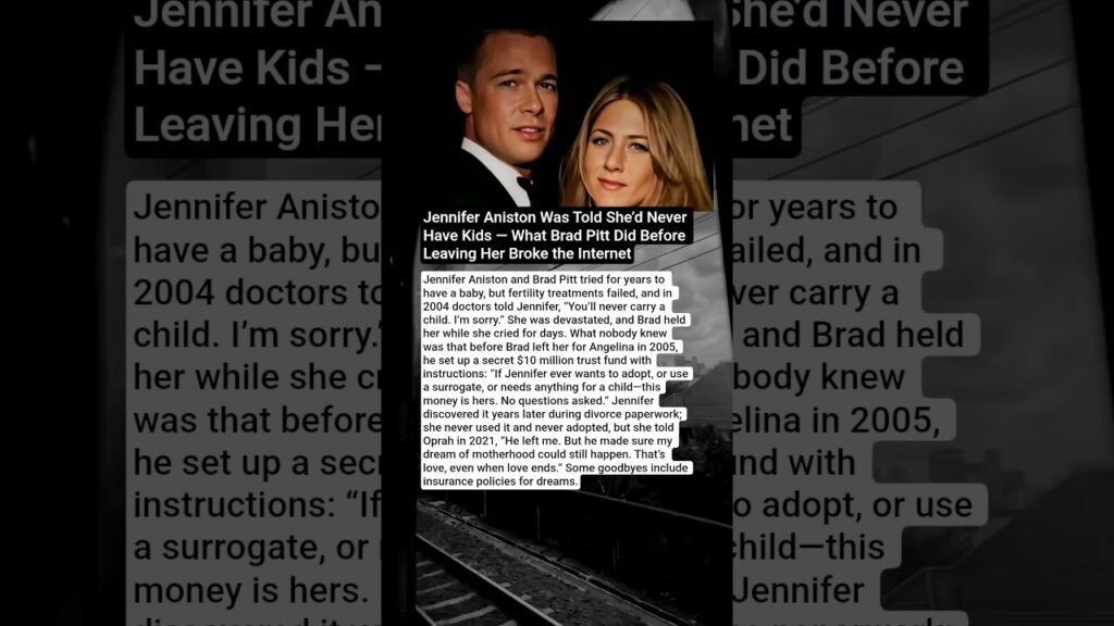 Before He Left, Brad Pitt Did One Thing for Jennifer Aniston That No One Knew About