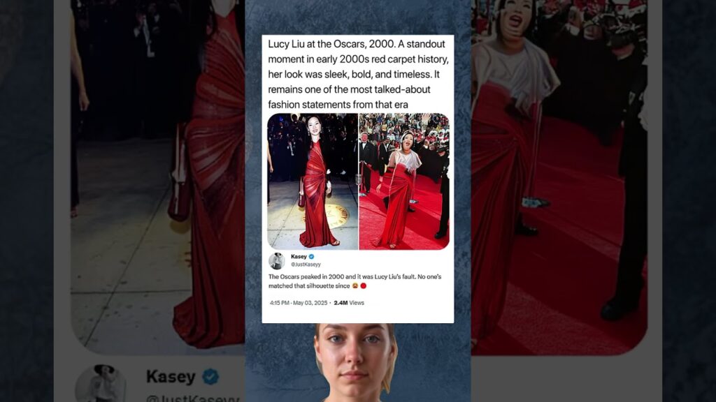 Lucy Liu at the Oscars, 2000. A standout moment in early 2000s red carpet history,