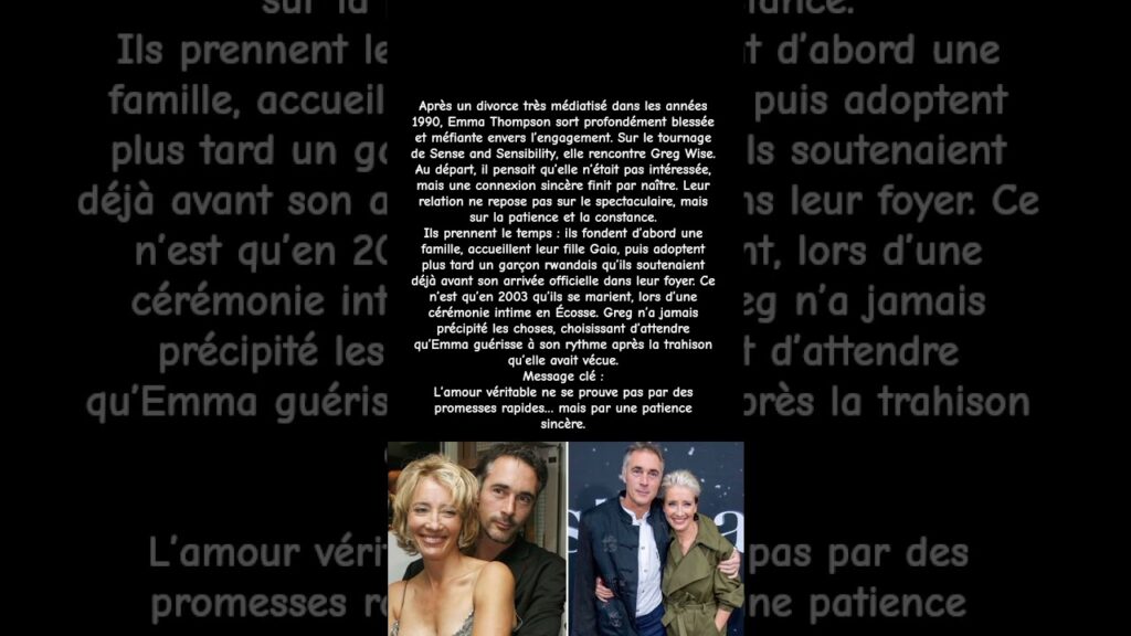 Emma Thompson & Greg Wise : une histoire d’amour construite avec patience // #shorts #viral Emma Thompson & Greg Wise : une histoire d’amour construite avec patience // #shorts #viral