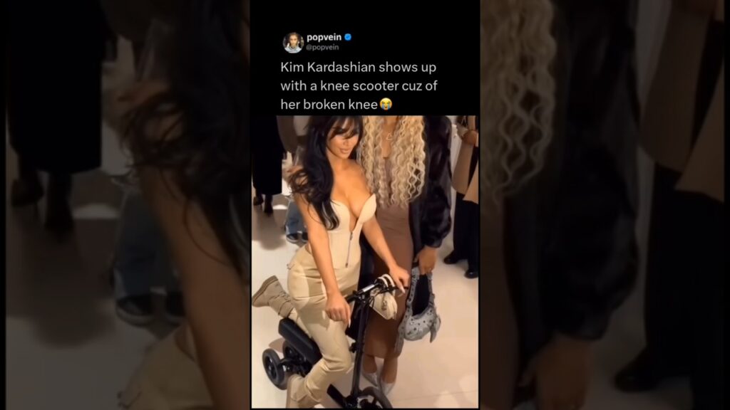 Kim Kardashian really showed up with a knee scooter cuz of her broken knee 😭