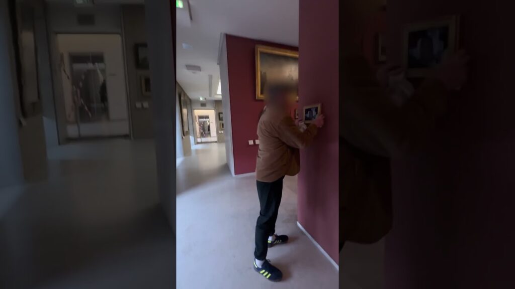 Andrew Mountbatten-Windsor's arrest photo hung in the Louvre #shorts