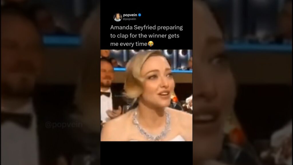 Amanda Seyfried preparing to clap for the winner gets me every time π Amanda Seyfried preparing to clap for the winner gets me every time π