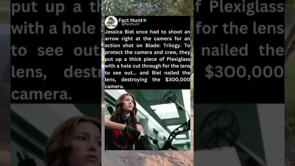 Jessica Biel once had to shoot an arrow right at the camera
