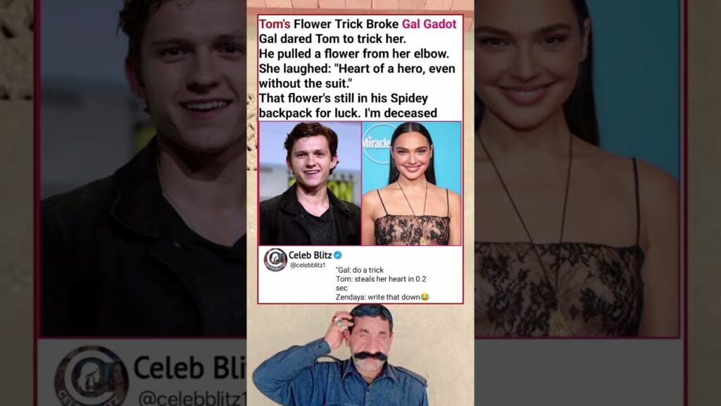 Tom Holland Pulls Flower from Gal Gadot's Elbow & Steals Her Heart! 😍🌸