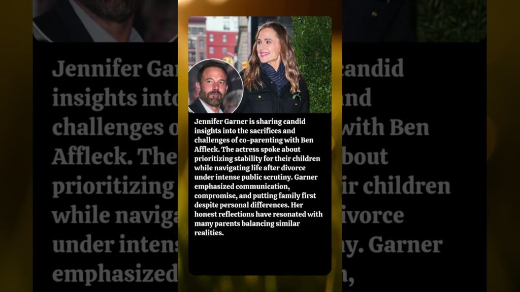 Jennifer Garner Opens Up About Sacrifices of Co-Parenting with Ben Affleck Jennifer Garner Opens Up About Sacrifices of Co-Parenting with Ben Affleck