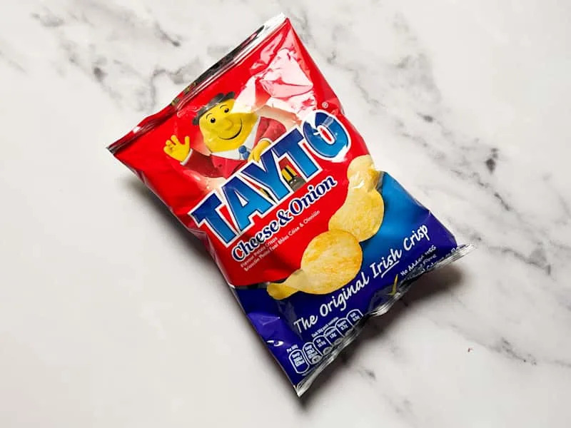Tayto Cheese and Onion flavour crisps from Ireland