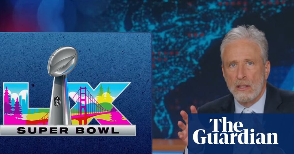 Jon Stewart calls Maga backlash to Bad Bunny’s Super Bowl show ‘actually pathetic’ | Late-night TV roundup Jon Stewart calls Maga backlash to Bad Bunny’s Super Bowl show ‘actually pathetic’ | Late-night TV roundup