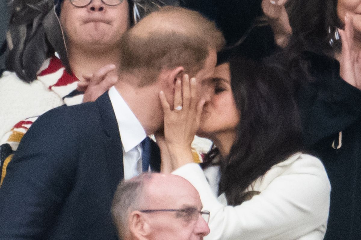 Prince Harry and Meghan Markle packed on the PDA last Valentine's Day