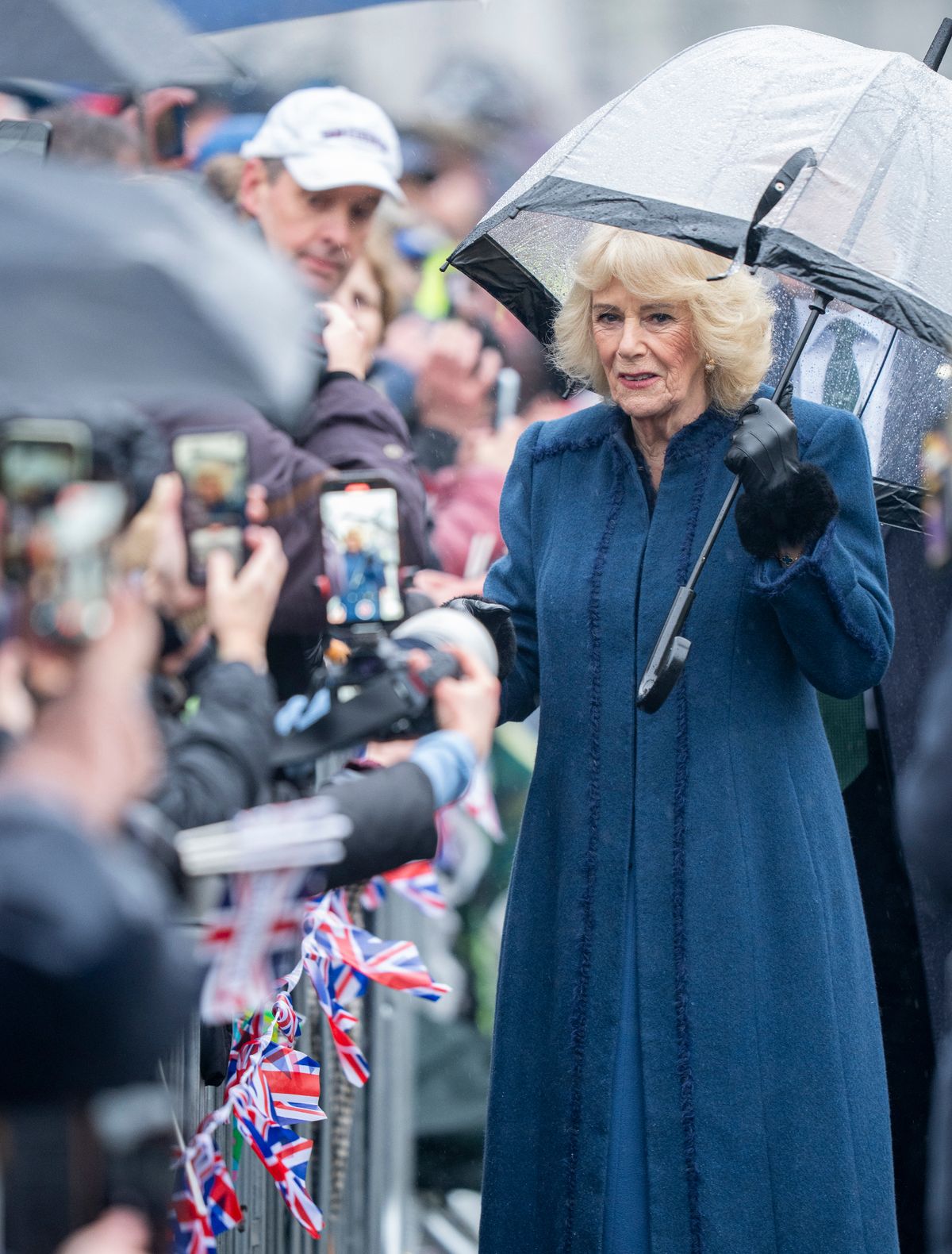 Charles and Camilla faced hecklers in the rain