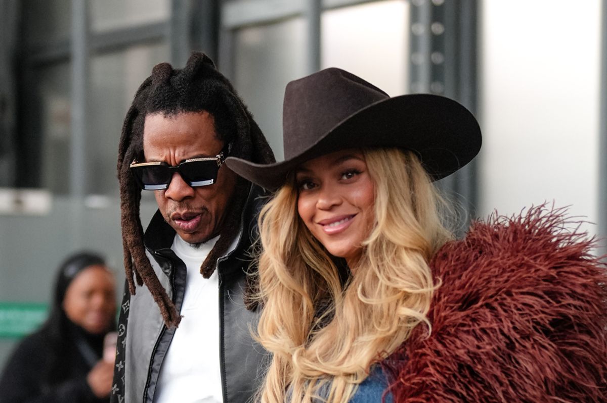 Jay-Z and Beyoncé during the Louis Vuitton Menswear Spring/Summer 2026 show