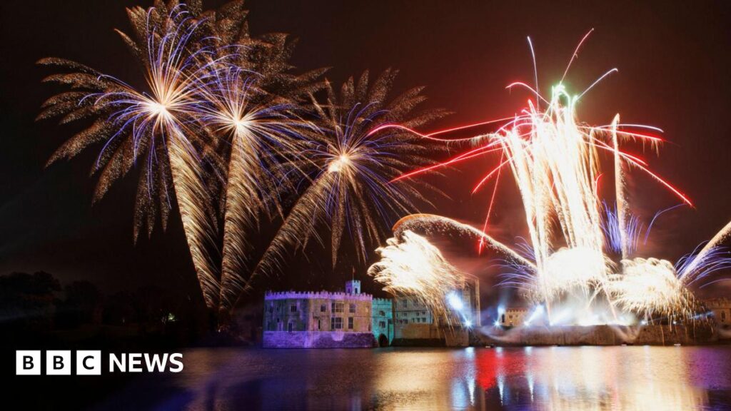The image shows Guy Fawkes Night at Leeds Castle.