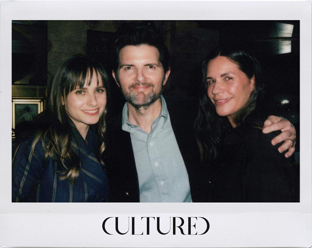 Pauline Chalamet, Adam Scott, and Naomi Scott at the Connor Storrie cover launch dinner in LA