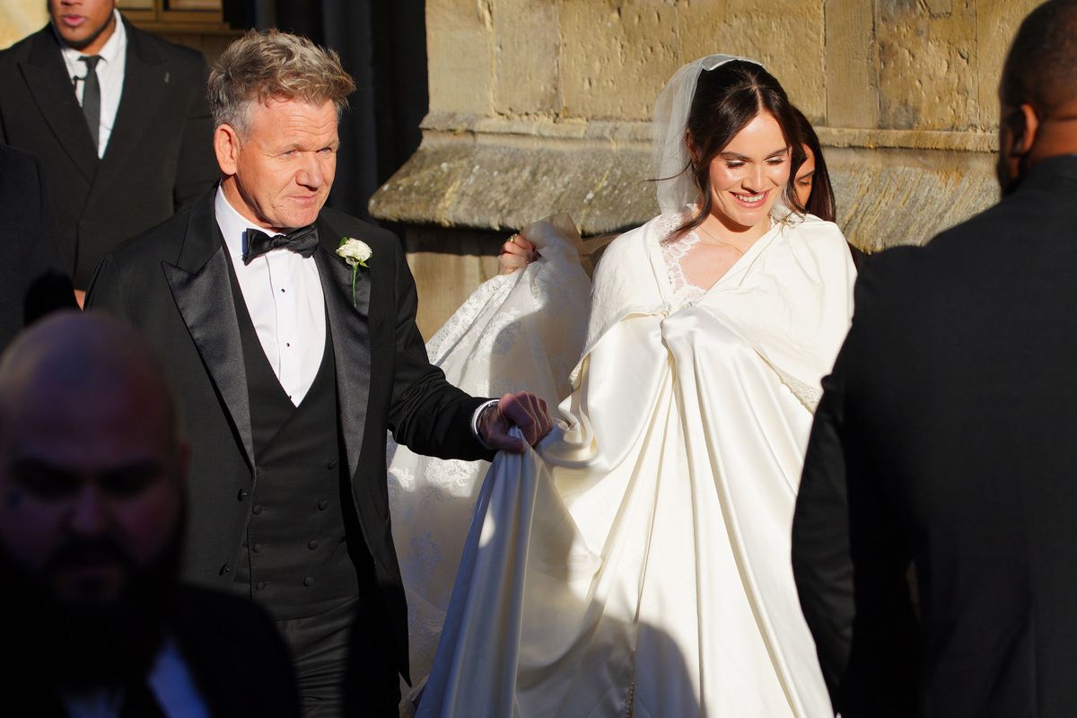 Gordon and Holly Ramsay arrive for her wedding