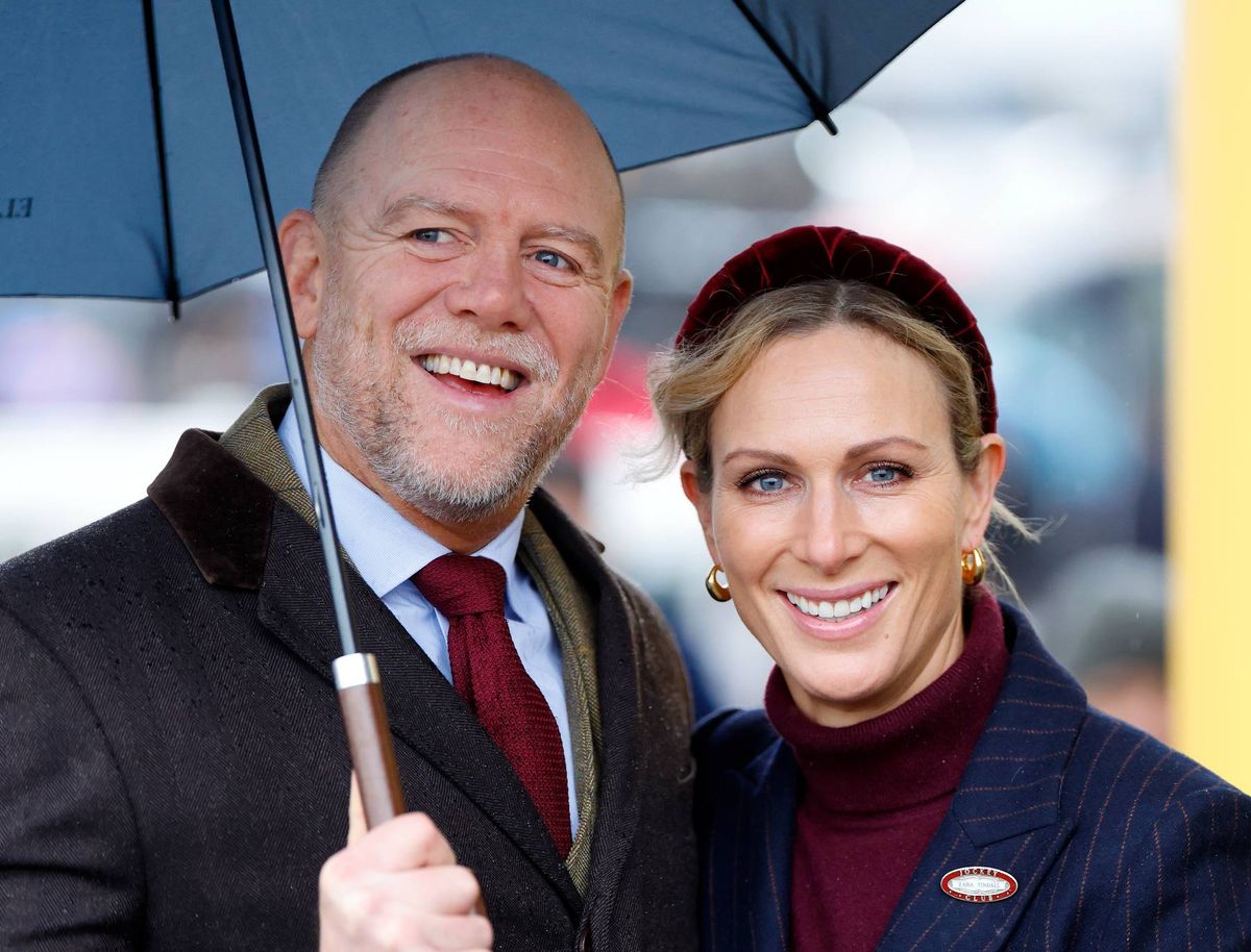 Mike Tindall and Zara Tindall attend the New Year's Day Racing Meet at Cheltenham Racecourse