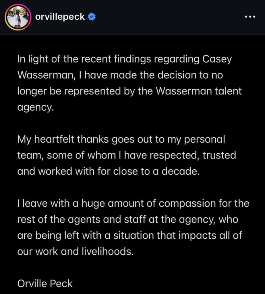 Orville Peck has also left the Wasserman talent agency