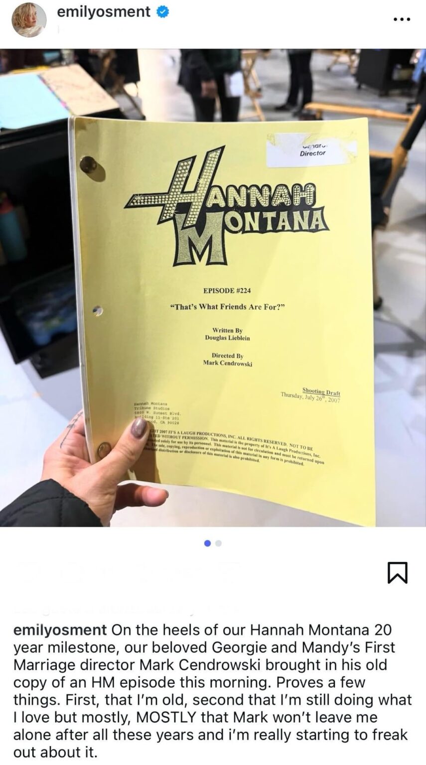 Emily Osment (who played Miley’s best friend, Lily in ‘Hannah Montana’) remembers the show with an original script