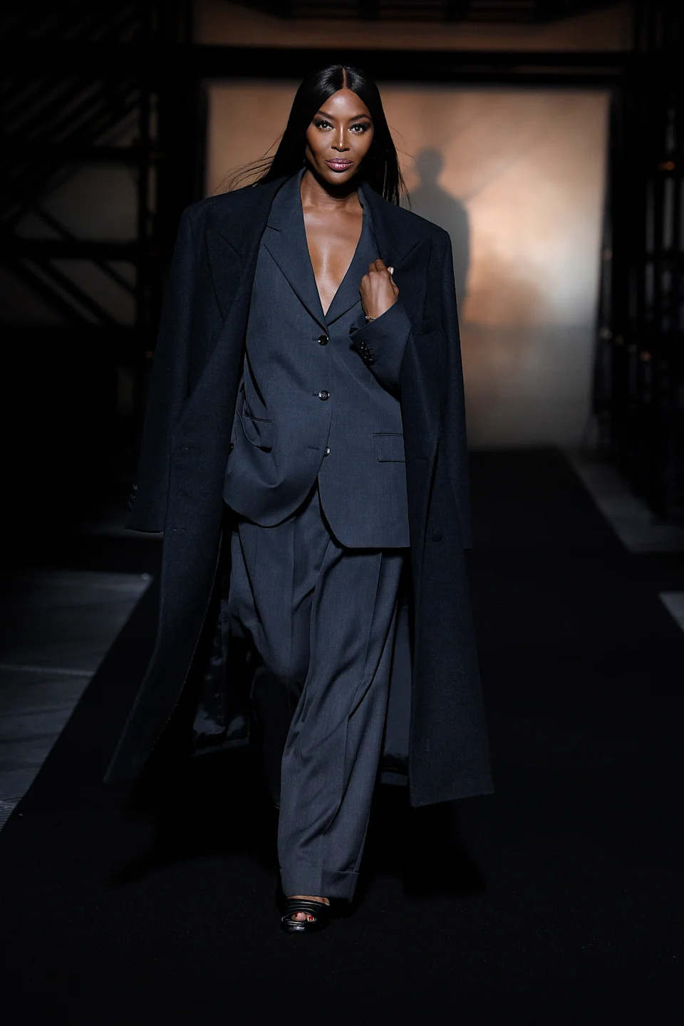Naomi Campbell on the runway at Boss RTW Spring/Summer 2023 photographed on September 22, 2022 in Milan, Italy. (Photo by Giovanni Giannoni/WWD/Penske Media via Getty Images)