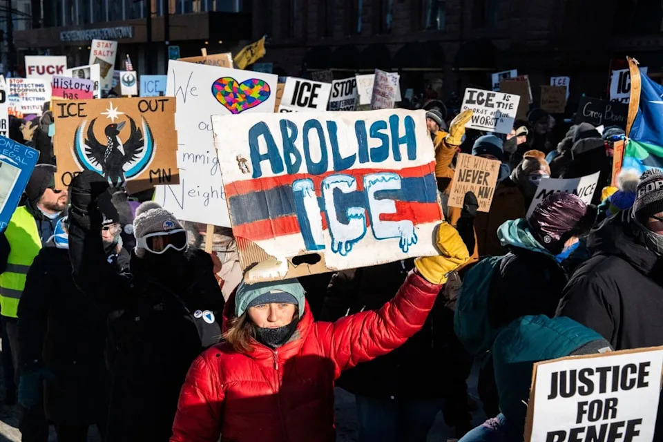 Abolish ICE Protest Sign in Minneapolis” by Chad Davis, via Wikimedia Commons, licensed under CC BY 4.0