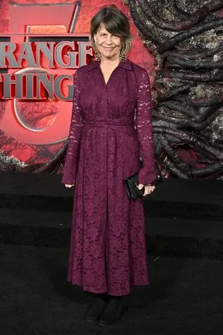 Linda Hamilton attends the Los Angeles premiere of 'Stranger Things' season 5 on Nov. 6, 2025. Axelle/Bauer-Griffin/FilmMagic