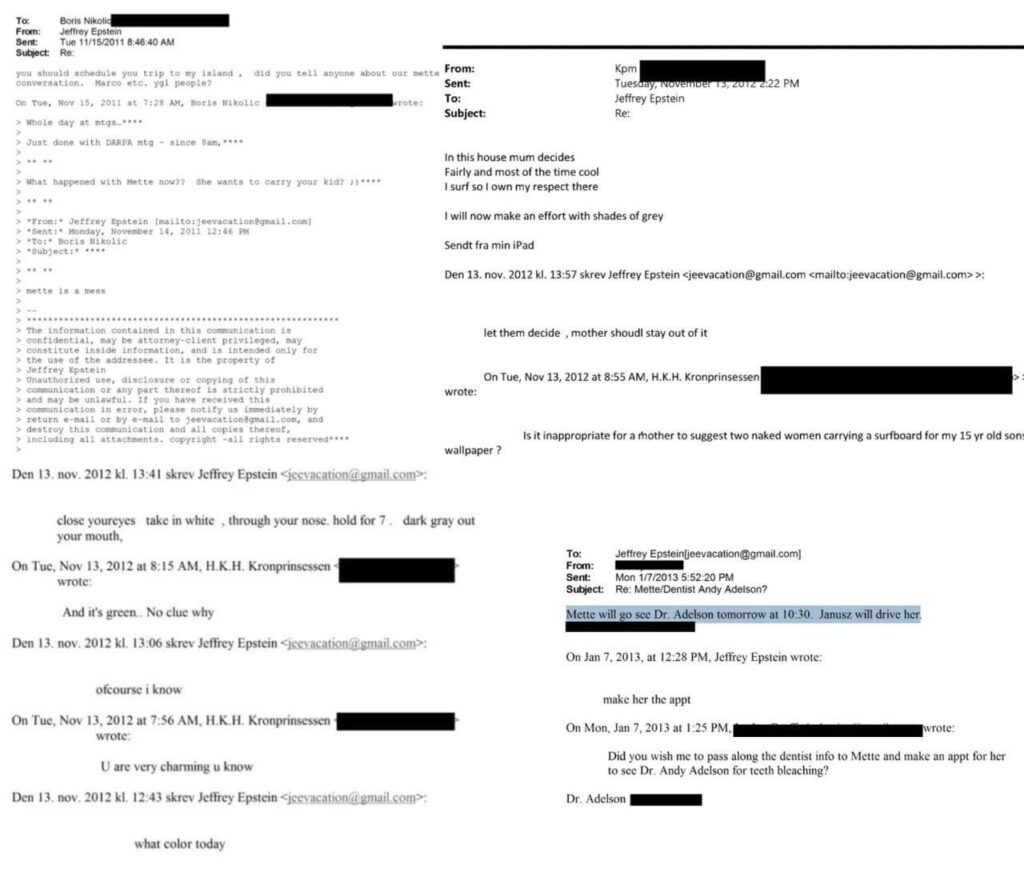 Mette-Marit asked Jeffrey Epstein for advice about parenting son Marius Borg who is facing dozens of criminal charges including rape, ‘is it inappropriate to suggest two naked women for his wallpaper’