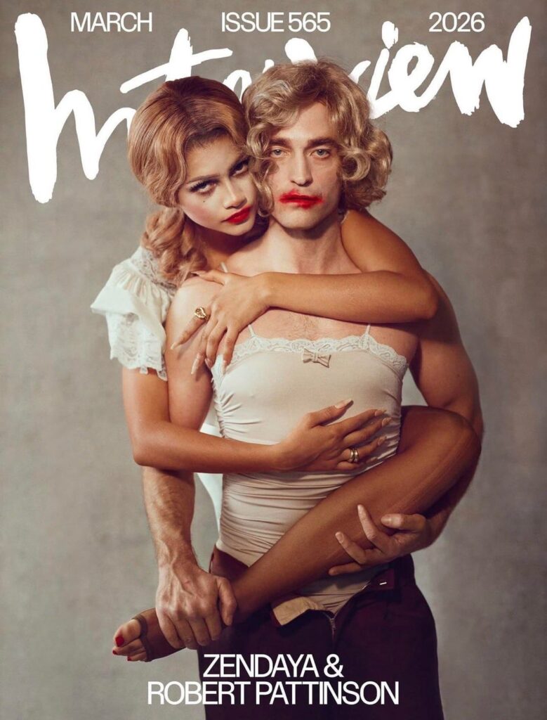 Zendaya and Robert Pattison's cover and photoshoot for Interview Magazine's march issue, photographed by Nadia Lee Cohen