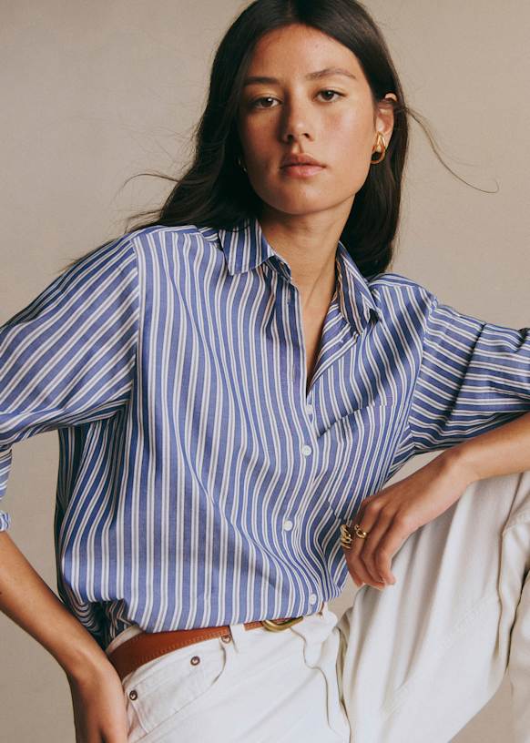 Max Shirt - Blue Stripes - Organic Cotton - Organic Textile - S&eacute;zane