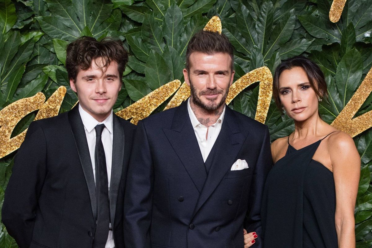 Brooklyn, David and Victoria Beckham