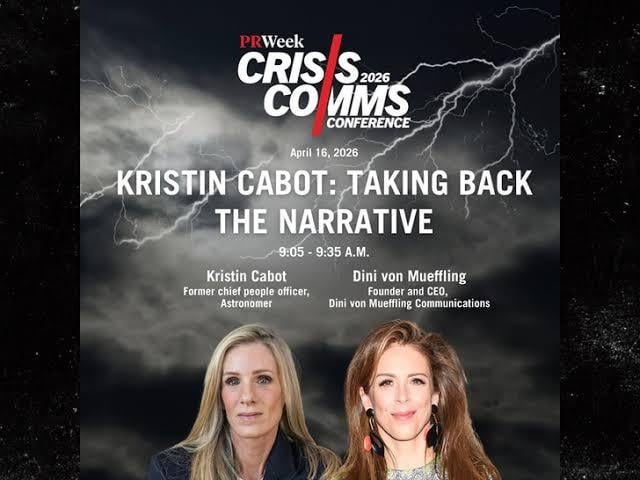 Coldplay kiss cam woman to appear as keynote speaker at $875 per head crisis PR conference: ‘Kristin Cabot: Taking Back The Narrative’