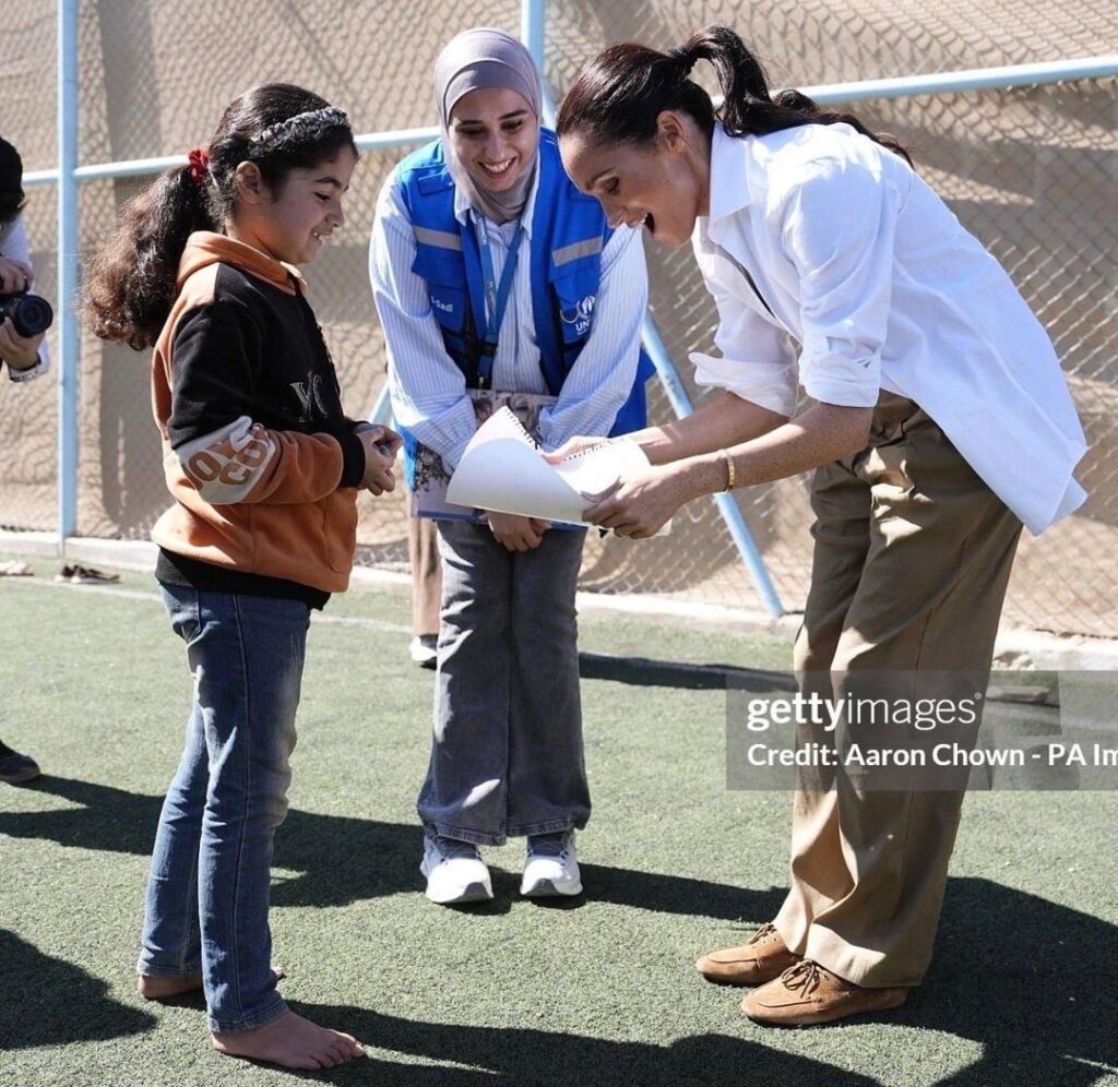 Harry and Meghan meet Syrian refugees, Palestinian children in Jordan